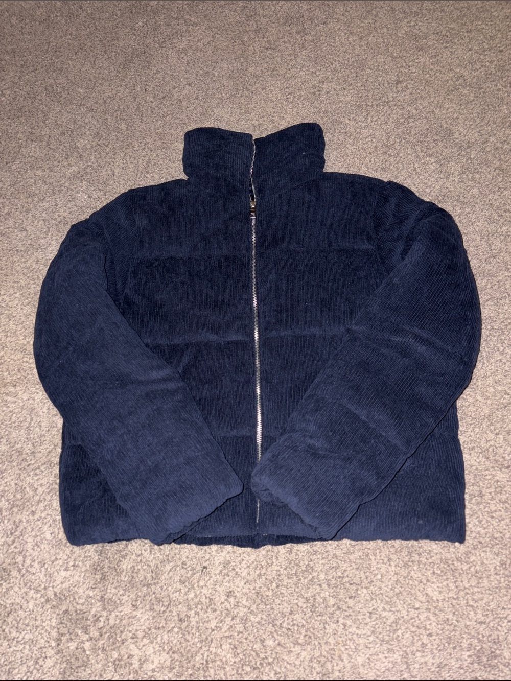 NWOT- Women’s Navy Corduroy Puffer Jacket - Classic Quilted Warmth
